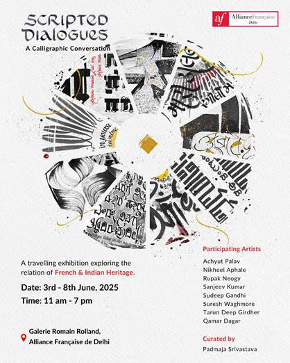 EUNIC India (@eunic_india) on Twitter photo Alliance Française de Delhi is pleased to invite you to the exhibition Scripted Dialogues – A Calligraphic Conversation from 3rd – 8th June 2025. <a href="/alliancefrdelhi/">Alliance française de Delhi</a> Alliance Française de Delhi is pleased to invite you to the exhibition Scripted Dialogues – A Calligraphic Conversation from 3rd – 8th June 2025. <a href="/alliancefrdelhi/">Alliance française de Delhi</a>