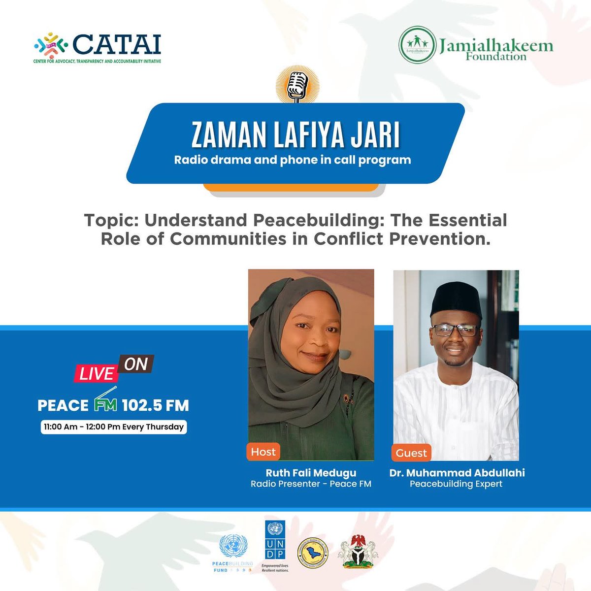 Be with us as we discuss how to harness community-based strategies for effective conflict prevention within the framework of peacebuilding. Courtesy of <a href="/CataiCenter/">CENTER_CATAI</a> #ZamanLafiyaJari