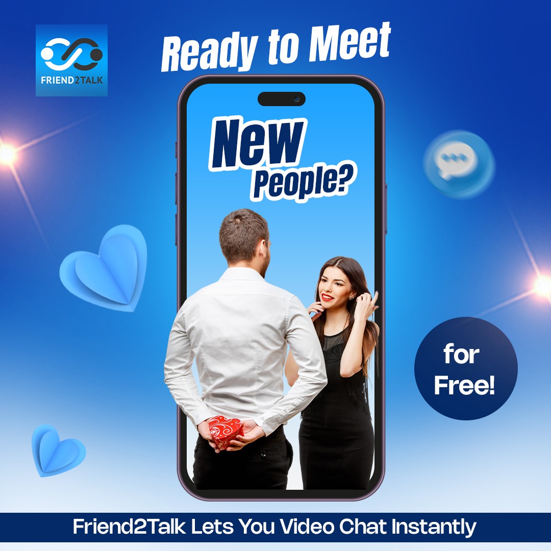 👋 Ready to Meet New People?
 🎥Instant Video Chats – No Waiting!
 💬Talk Freely, Anytime, Anywhere
 💖100% Free to Use – No Hidden Charges
 🌍Connect with Strangers Worldwide on Friend2Talk! bit.ly/4kQwUkq
#Meet #NewPeople #People #Anywhere #Anytime #Friend2Talk