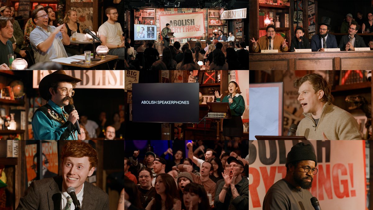 More cinematography work! "Abolish Everything" by <a href="/chandlerjdean/">Chandler Dean</a> started as a live show and is now a taped series on <a href="/WatchNebula/">Nebula</a>! A comedian gives a slide presentation on one aspect of society to abolish and an improv panel "The Establishment" rebukes. nebula.tv/abolish