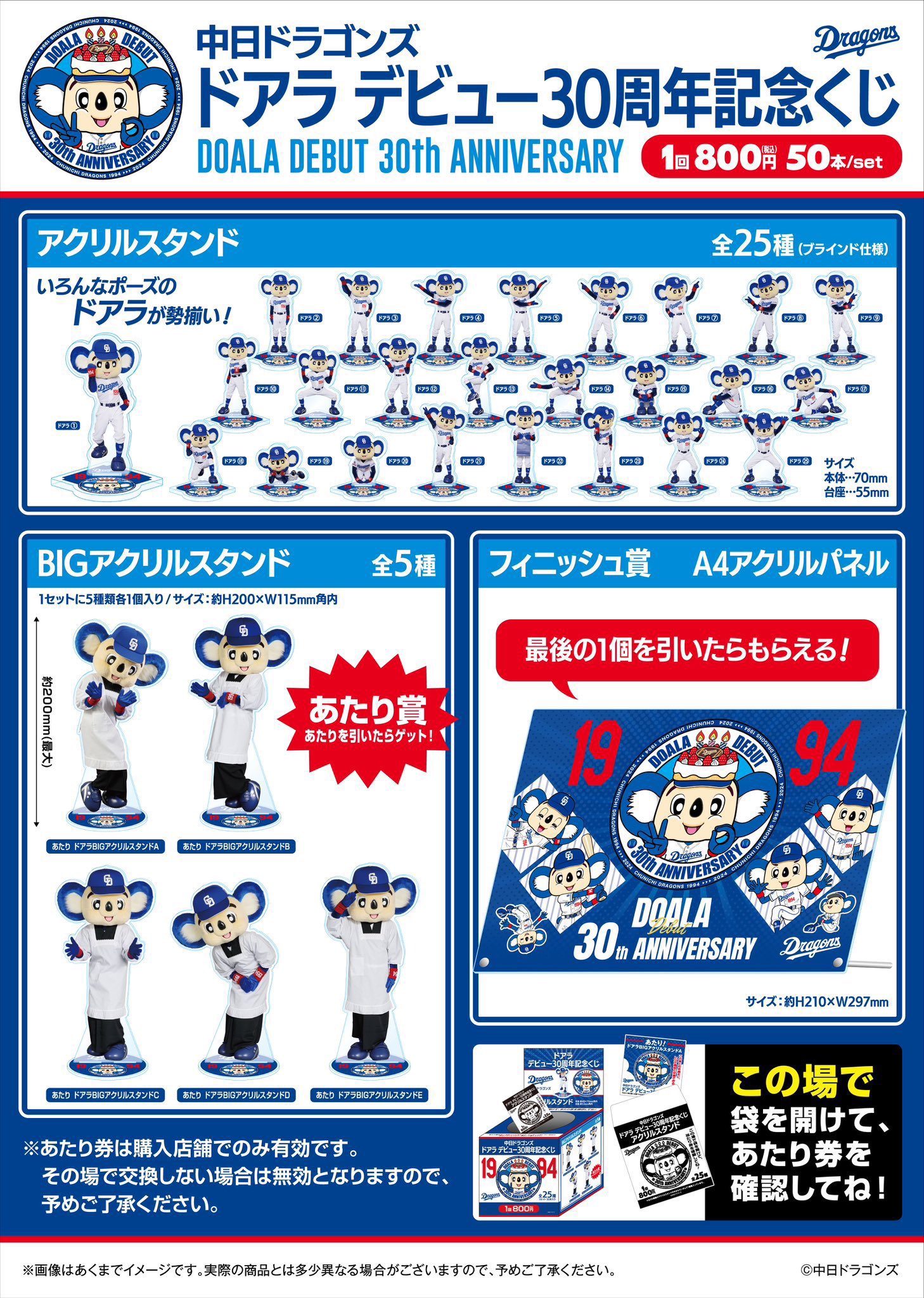 中日ドラゴンズ - 中日ドラゴンズ ドアラ缶バッチ 5個セットの