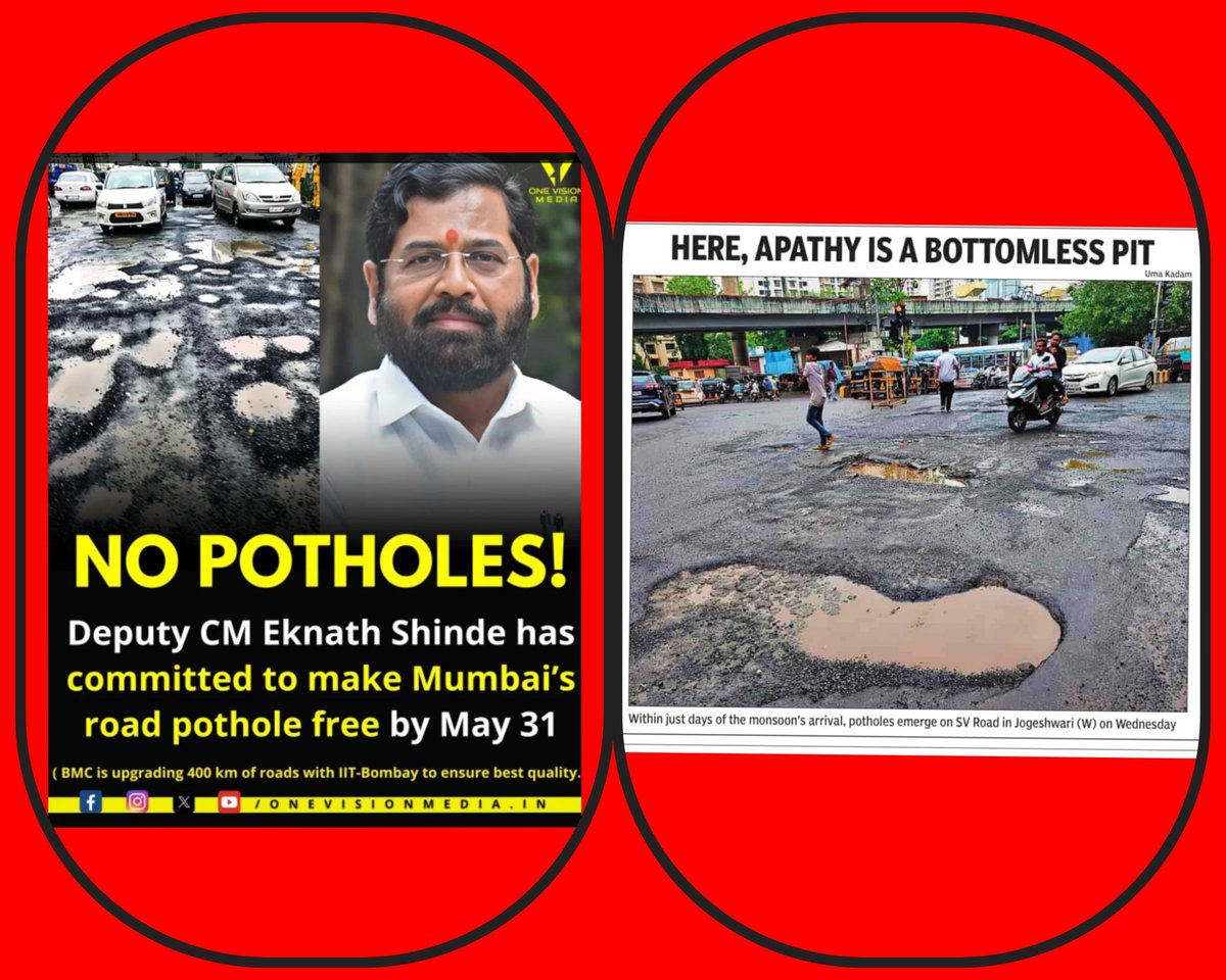 weworkngo's tweet photo. Maharashtra Govt & DY CM Eknath Shinde ji, your slogan promised "No Potholes"! Yet, roads remain a nightmare. Are we getting smoother rides or MORE potholes? When will you deliver on your promise? #MaharashtraRoads #FixThePotholes @CMOMaharashtra @mieknathshinde @maha_governor https://t.co/YyPN4oQqsc