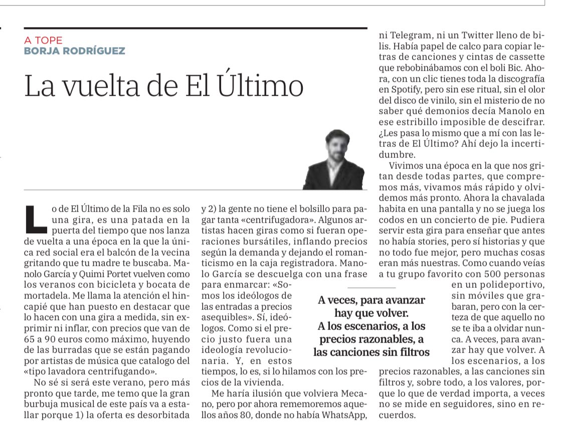 brodriguezfm's tweet photo. Aupa!!! Los Rápidos, los Burros… ¿te suenan? 
Vuelve El Último de la Fila, grandes!!!
Hoy le ponemos música a la lectura con un toque de nostalgia.

Mi columna para @lasprovincias 

https://t.co/Fa3JJnzao3 https://t.co/MwwR39LdW1