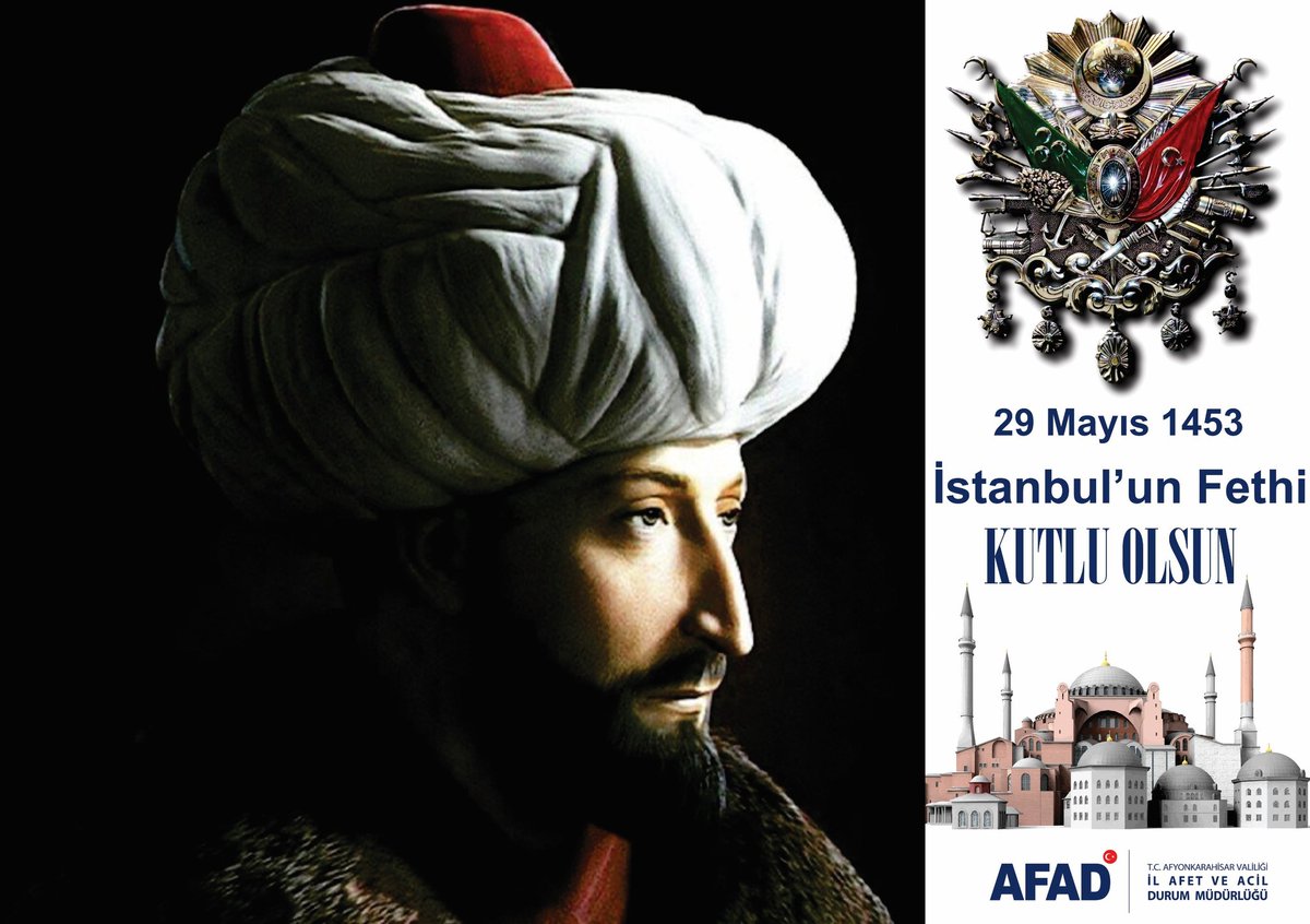 AFAD Afyonkarahisar (@afad_afyon) on Twitter photo “Geceler vardır;
Dirilişe gebedir.
Fecr olur.
Şehr-i İstanbul feth olunur.
Bir çağ kapanır.
Bir çağ açılır.”
29 mayıs 1453 istanbul Fetihi Kutlu Olsun
#29mayıs1453
#istanbulunfethi
<a href="/AFADBaskanlik/">AFAD</a> <a href="/AfyonValiligi/">T.C. Afyonkarahisar Valiliği</a> <a href="/alialtindal/">Ali Altındal 🇹🇷</a> “Geceler vardır;
Dirilişe gebedir.
Fecr olur.
Şehr-i İstanbul feth olunur.
Bir çağ kapanır.
Bir çağ açılır.”
29 mayıs 1453 istanbul Fetihi Kutlu Olsun
#29mayıs1453
#istanbulunfethi
<a href="/AFADBaskanlik/">AFAD</a> <a href="/AfyonValiligi/">T.C. Afyonkarahisar Valiliği</a> <a href="/alialtindal/">Ali Altındal 🇹🇷</a>