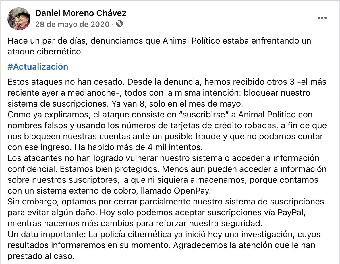 Hace cinco años esto ocurrió. Presentamos la denuncia, pero nunca supimos quien fue.