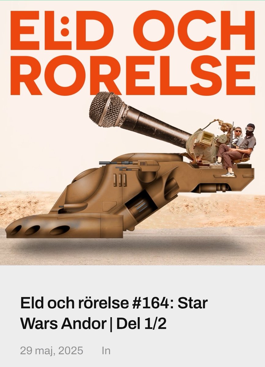 Avsnittstorsdag! Jag pratar Andor med <a href="/guldfiske/">Mathias Wåg</a>. Det blir gym, uppror, Star Wars och folkmord.