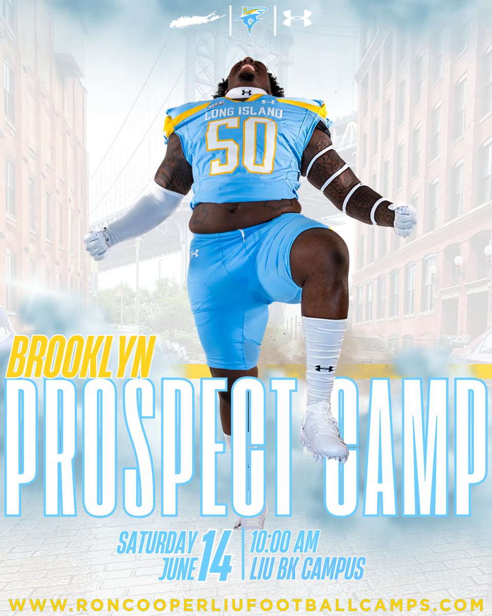 CoachRoyLIU's tweet image. Brooklyn Prospect Camp! June 14th! Register Now! Lock in your spot to compete and get noticed!
tinyurl.com/LIUCAMPS2025
#FinsUp