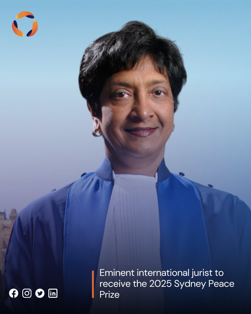 Third Sector News (@thirdsectorau) on Twitter photo The <a href="/SydPeaceFound/">Sydney Peace Foundation 🕊️</a> has announced that Judge Navi Pillay will receive the award for a lifetime of advocating for accountability and responsibility in the face of crimes against humanity.
hubs.li/Q03pDk3B0 The <a href="/SydPeaceFound/">Sydney Peace Foundation 🕊️</a> has announced that Judge Navi Pillay will receive the award for a lifetime of advocating for accountability and responsibility in the face of crimes against humanity.
hubs.li/Q03pDk3B0