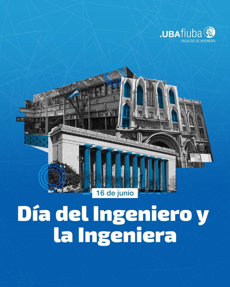 📅 Se celebra este día en conmemoración a la incorporación de la carrera de #Ingeniería a la oferta educativa de la Universidad de Buenos Aires en 1865.

#UBA #FIUBA #EducaciónPública