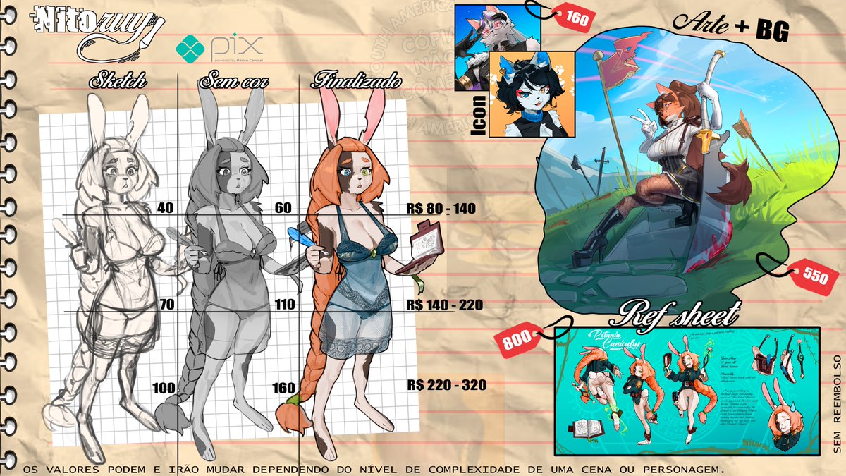 nitoruyart's tweet image. ๐COMISSรES ABERTAS!๐คฉ
envie-me referรชncias do seu personagem e farei o meu melhor para desenhรก-lo! ๐๐
interessados:
CHAME NA DM!
#comissoes #comissao #encomenda #BRart #furry