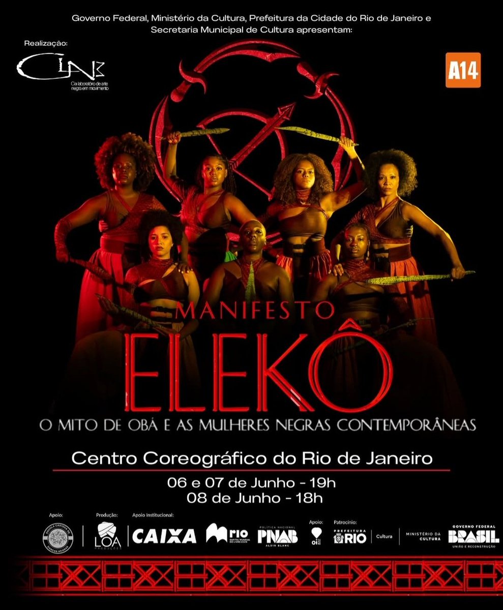 MANIFESTO ELEKÔ  

Tá chegando a hora de voltar aos palcos e desta vez com novidades no elenco e coreografias repaginadas.

TÁ LINDO...

IMPERDÍVEL!

Dias 07 e 08 de junho - Centro Coreográfico da Cidade do Rio de Janeiro.
Rua José Higino, 115 Tijuca.

Ingressos pelo Sympla.