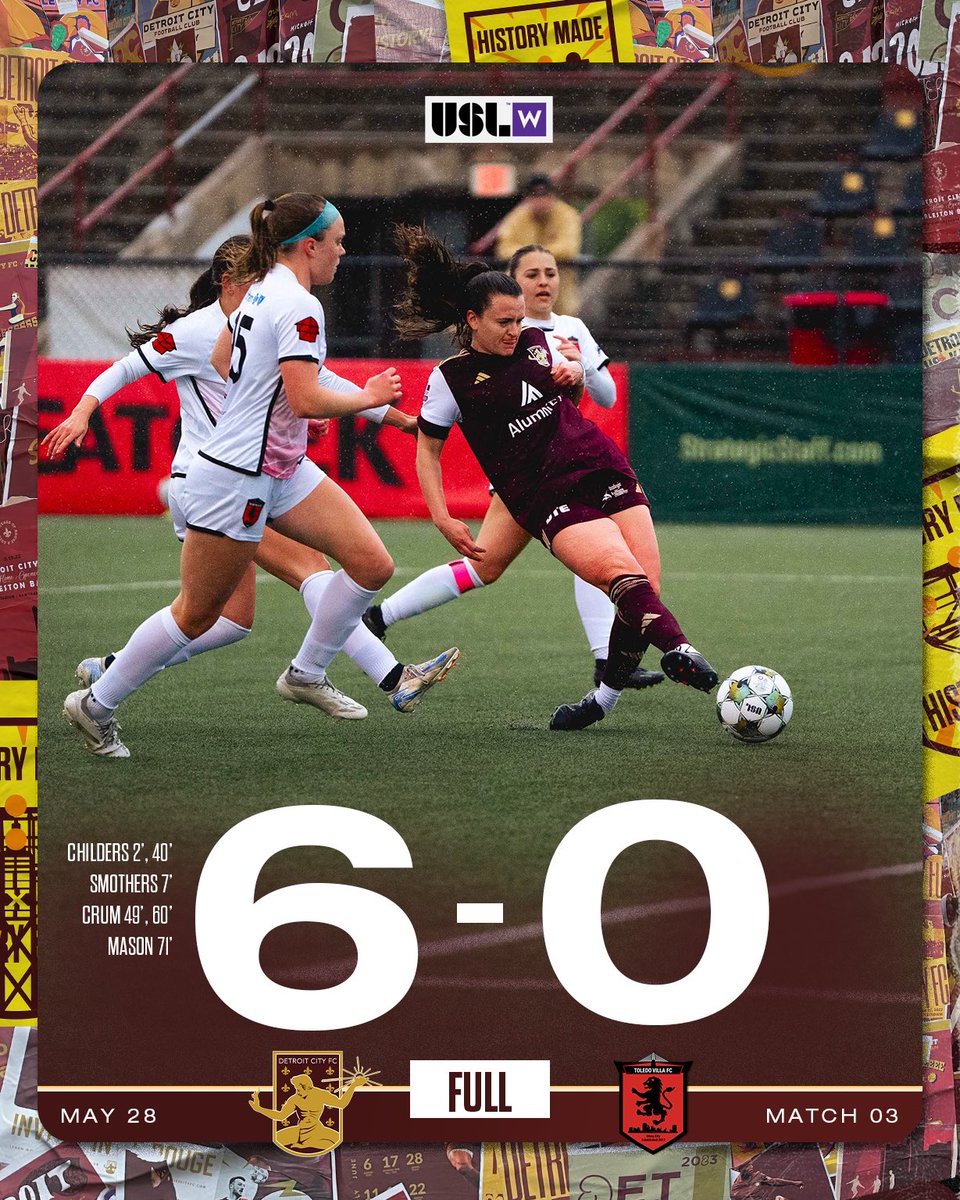 Goals galore at Keyworth Stadium this evening!

Detroit City FC collects its first win of the 2025 <a href="/USLWLeague/">USL W League</a> season.
