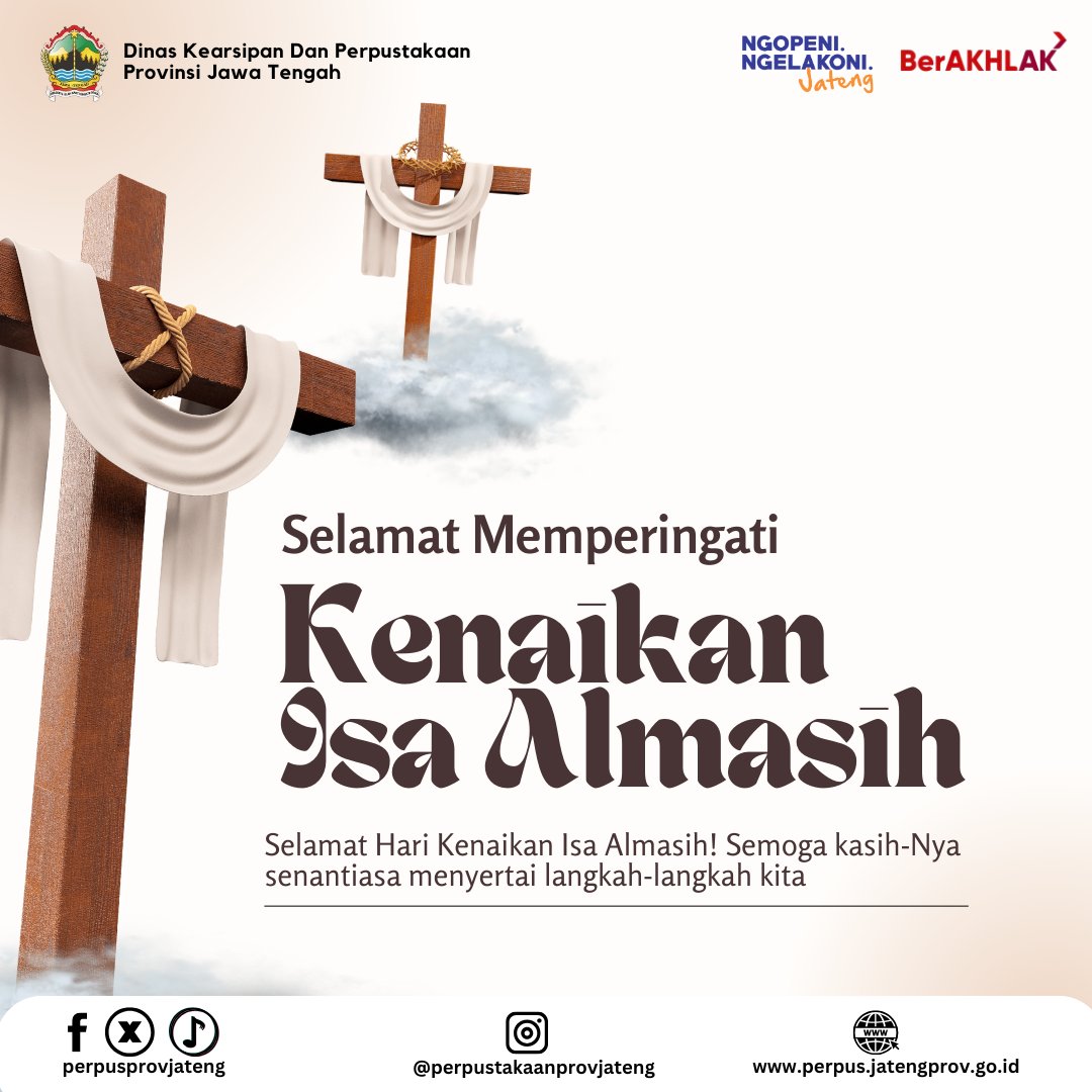 Perpusjateng's tweet photo. Selamat Memperingati Kenaikan Isa Al Masi.
29 Mei 2025

#salamliterasi #perpusprovjateng #perpustakaan #jatengprov #jateng #kenaikanisaalmasih https://t.co/QRn0O0nW4q