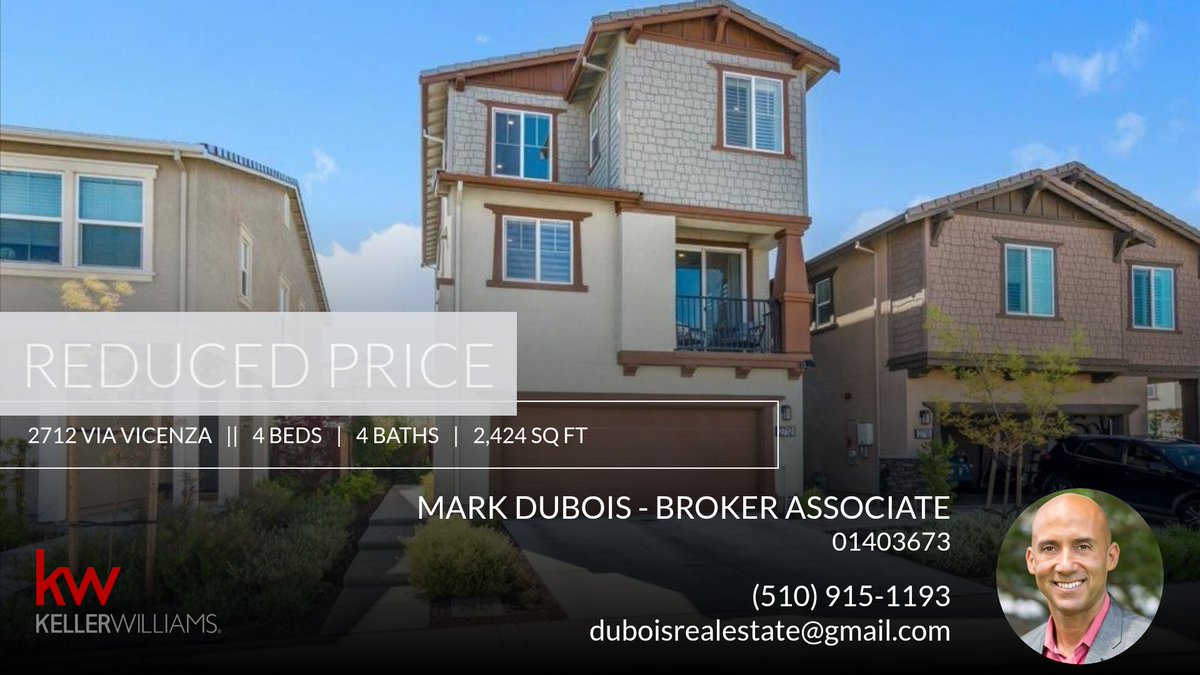 DuBoisRealEstat's tweet photo. 📍 Reduced Price 📍 This recently reduced home at 2712 Via Vicenza in San Ramon won't last long, so, don't wait to set up a showing! Reach out here or at (510) 915-1193 for more information! https://t.co/guqnfWRDLW https://t.co/cxYpJGRb2Z