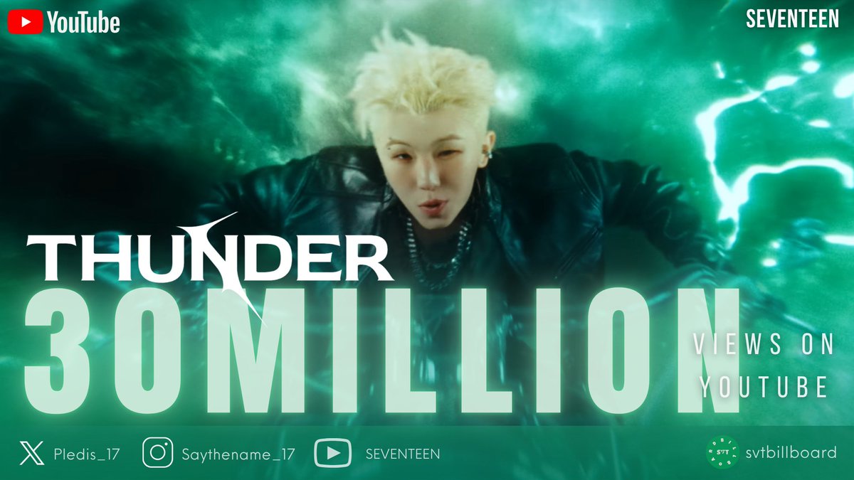 svtbillboard's tweet photo. [#THUNDER YOUTUBE VIEWS]

CARATs, you’ve done it again—‘THUNDER’ surged past 30M views!

Our 1st week goal:
🔥 40M views
💖 1.5M likes

Let’s see how fast—as lightning—we can get there ⚡

Keep the streams strong, and the energy steady ❤️‍🔥

This storm is ours. Let’s keep it rolling caratdeul 🫂 

▶️ https://t.co/l4S8Rd6Qxg

#SVT_THUNDER #SEVENTEEN #세븐틴 #HAPPY_BURSTADAY @pledis_17