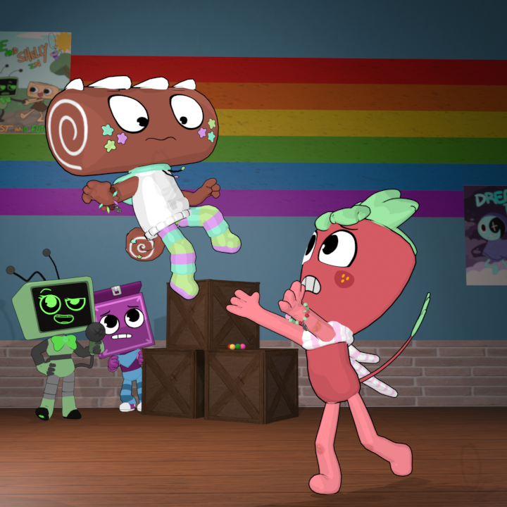 sneohoneylove's tweet photo. Boxten finally joins the group. It's a small update but its a good one! Some perspective and sizing fixes were made too! 
Repost: I originally posted this in the dwtwt community but that gone now I think so uhhhh. Have it again cause I still think it's neat! #dandysworld https://t.co/jWZEjWA378