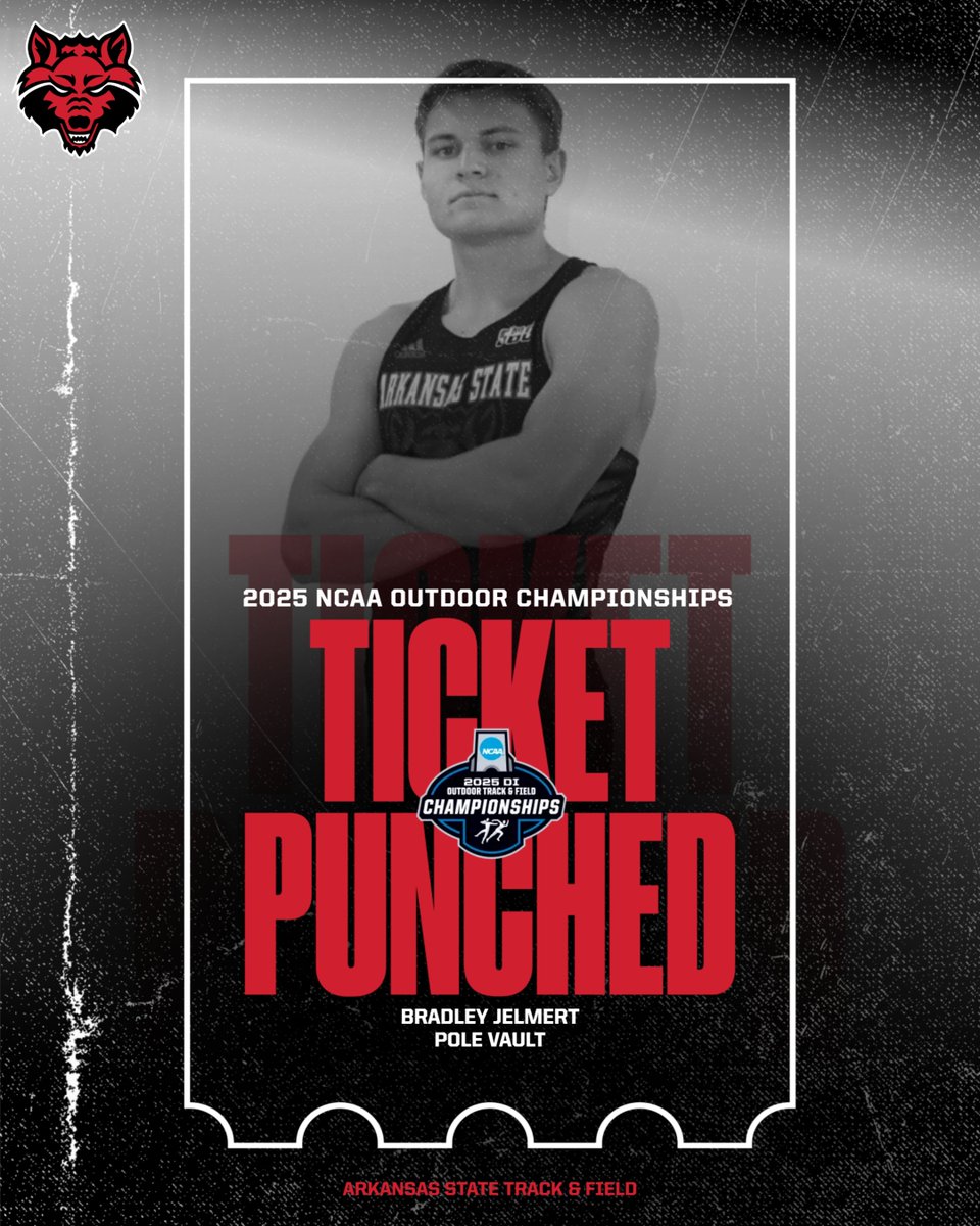 Arkansas State Track & Field/Cross Country (@astatetrack) on Twitter photo Bradley Jelmert is headed BACK to the <a href="/NCAATrackField/">NCAA Track & Field</a> Outdoor Championships for the second time in the menโs pole vault - the third national championship meet of his career!๐๏ธ๐ฅ
#WolvesUp Bradley Jelmert is headed BACK to the <a href="/NCAATrackField/">NCAA Track & Field</a> Outdoor Championships for the second time in the menโs pole vault - the third national championship meet of his career!๐๏ธ๐ฅ
#WolvesUp