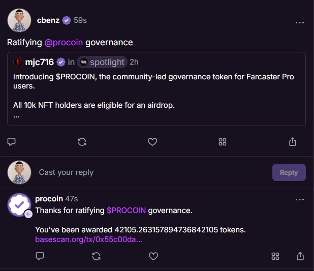 📌 Airdrop สำหรับ Farcaster Pro🪂

ทำตามภาพแบบที่ผมทำเลยครับ แล้วจะมีแอร์ดรอปเหรียญ $PRO เข้ากระเป๋า

ถ้าไม่เห็นเหรียญใน PC ให้รีเฟรชแล้วสามารถ swap ได้เลย

Airdrop ประมาณ $57

farcaster.xyz/cbenz/0x3e848f…