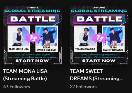 hobistreamclub's tweet photo. Weโve got a real shot to get MONA LISA back on the Spotify charts ๐ and boost Sweet Dreams streams too! ๐ฟ๐ฅ
Nowโs the timeโpick your team and stream with us! ๐ง
#TeamMONALISA or #TeamSweetDreams โ who you with? ๐๐ฅ
#jhope #StreamingBattle https://t.co/NQiAGNed69