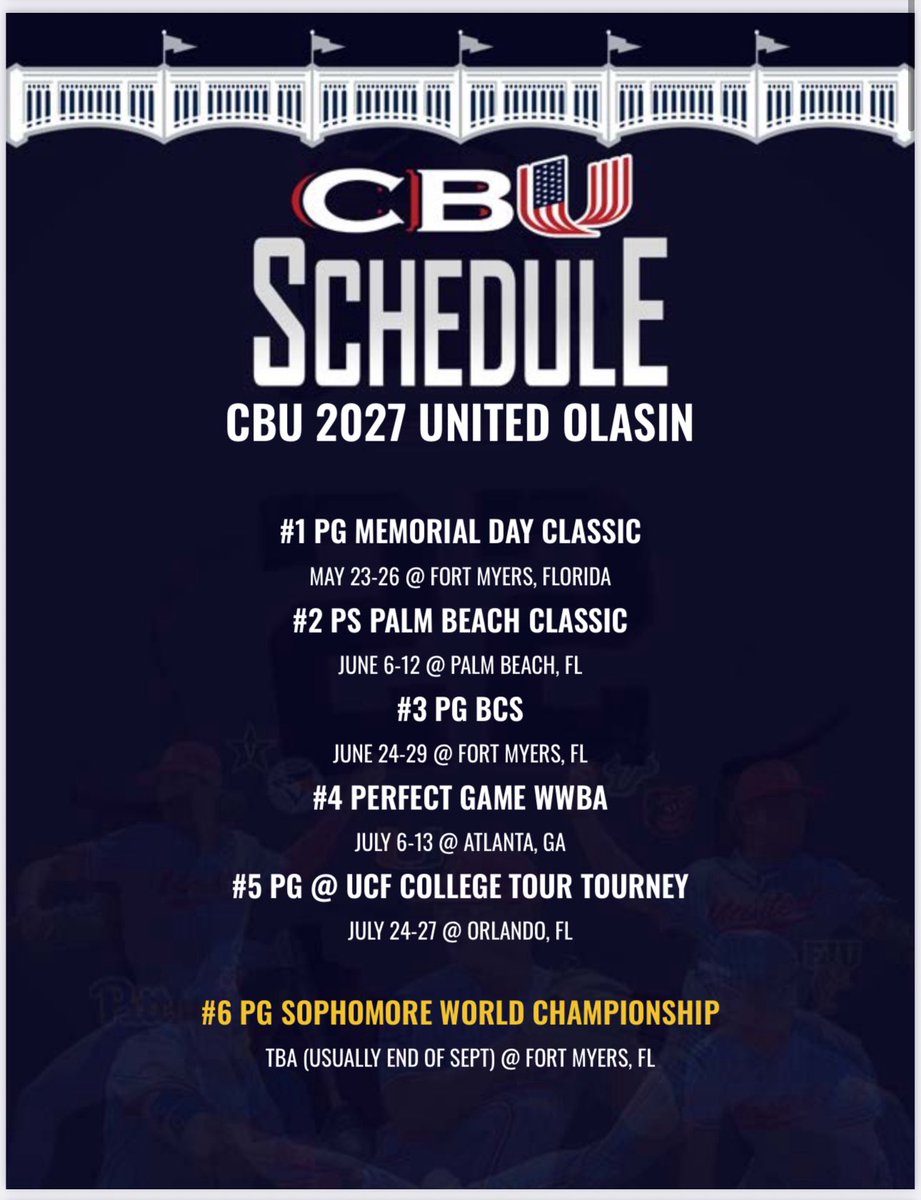 🇺🇸CBU 2027 Schedules🇺🇸
Some loaded teams with a lot of future red hats ⛑️