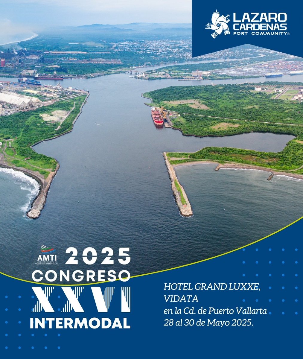 LazaroCommunity's tweet image. 📍Estamos presentes en el Congreso Intermodal 2025 de la AMTI

¡Nos vemos en el Hotel Grand Luxxe, Vidanta para seguir impulsando juntos la logística nacional e internacional!

#PuertoLázaroCárdenas #CongresoAMTI2025 #Intermodal #LogísticaEficiente #ComercioExterior