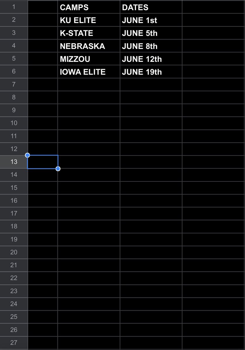 My 25 camp schedule!! <a href="/CoachSvarczkopf/">Greg Svarczkopf</a> <a href="/CoachJWaters/">Jake Waters</a> <a href="/CoachMBradford/">Mikael Bradford</a> <a href="/HuskerFBRecruit/">Nebraska Football Recruiting</a> <a href="/CycloneFB/">Iowa State Football</a> <a href="/JonesgGreg/">Greg Jones, CSCS</a>