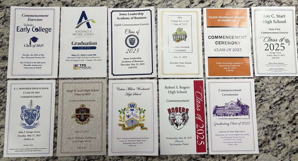 Just completed a graduation marathon of 11 straight graduations.  Congratulations to all the TPS Proud graduates Class of 2025! 

Thank you for being TPS Proud!