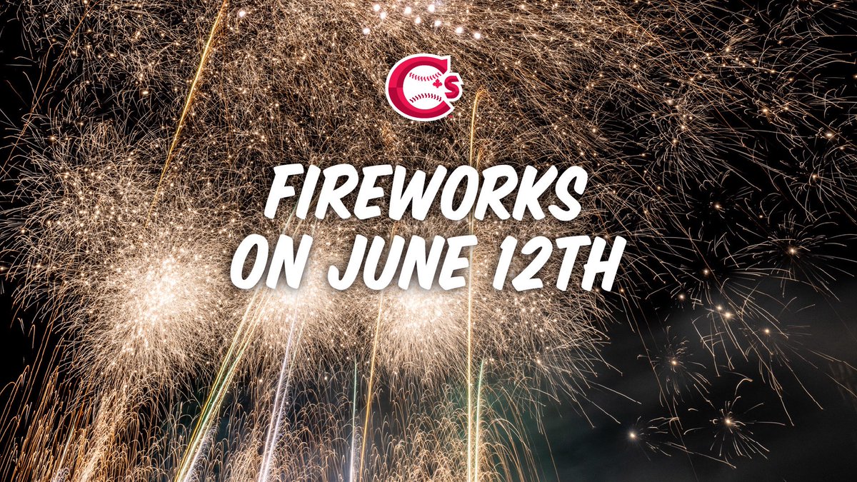 🎆 Missed the fireworks yesterday? Good news! Our home opener fireworks have been rescheduled for Thursday, June 12th