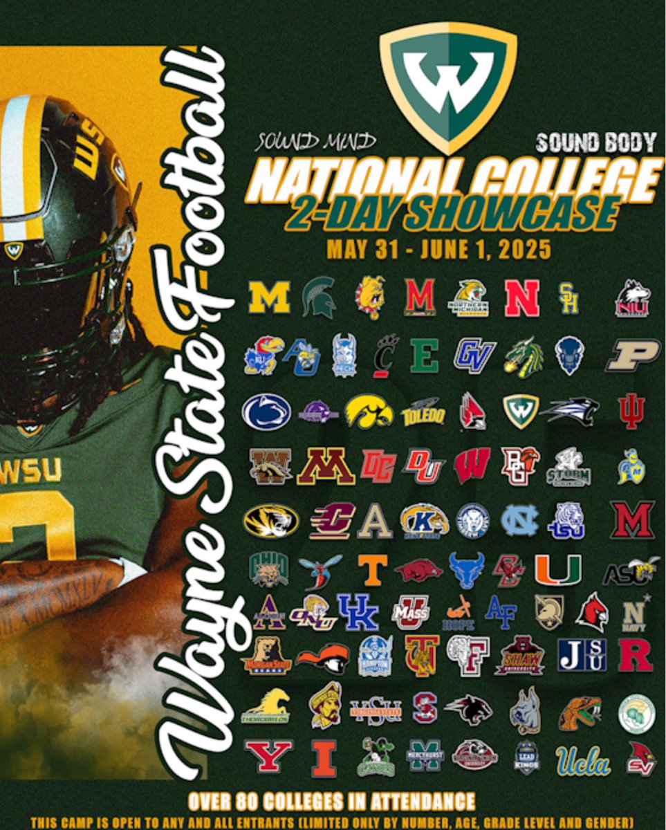 Anthony Dennison (@a_dennison17) on Twitter photo Looking forward to attending the Wayne State University 2 day Showcase.<a href="/smsbacademy/">SoundMind SoundBody®</a> <a href="/WSUWarriorFB/">Wayne State Football</a> <a href="/CoachWhitaker1/">J.T. Whitaker</a> <a href="/jgeorgeqb/">Jeff George Jr</a> Looking forward to attending the Wayne State University 2 day Showcase.<a href="/smsbacademy/">SoundMind SoundBody®</a> <a href="/WSUWarriorFB/">Wayne State Football</a> <a href="/CoachWhitaker1/">J.T. Whitaker</a> <a href="/jgeorgeqb/">Jeff George Jr</a>