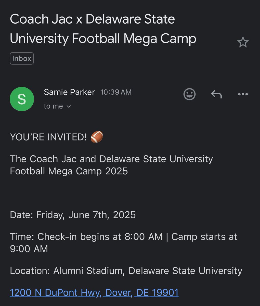 aidengamarra's tweet image. Thank you @SAMIEPARKER for the invite to Delaware State. Blessed for the opportunity and can’t wait to compete. #year2 #classof28