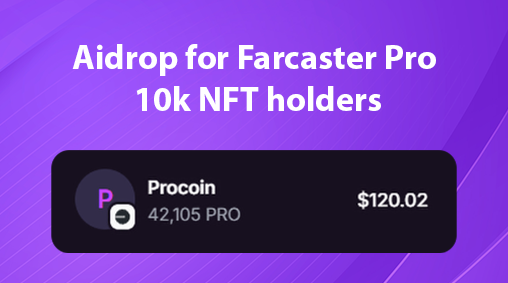 Crypto_Pranjal's tweet photo. First Airdrop for Farcaster Pro 10k NFT Holders! 🪂

Introducing $PROCOIN — the community-led governance token for Farcaster Pro users.

All 10,000 NFT holders are eligible for this airdrop.

✅ Claim here: https://t.co/Meei9s9H4S

Follow the steps in the linked post, and you’ll receive your tokens within seconds. The token is on the Base chain.

The top 75 token holders will be named Pro Councillors.

Current FDV is only $3M. If this gains traction, it could take off — but for now, buying is still super risky.

By the way, this first airdrop has already covered the cost of the Farcaster Pro subscription. I’m expecting more airdrops too, likely with priority for Pro NFT holders. Let’s see.

Engage here: https://t.co/zvbDWOyPxd