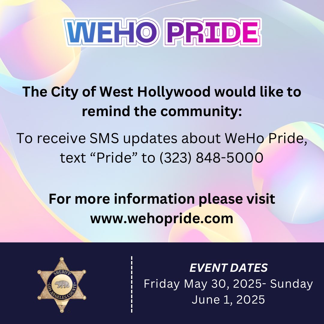 Parking information for WeHo Pride Weekend! Important information is in the following slide regarding meters and permit parking. Hope everyone is ready for the weekend!