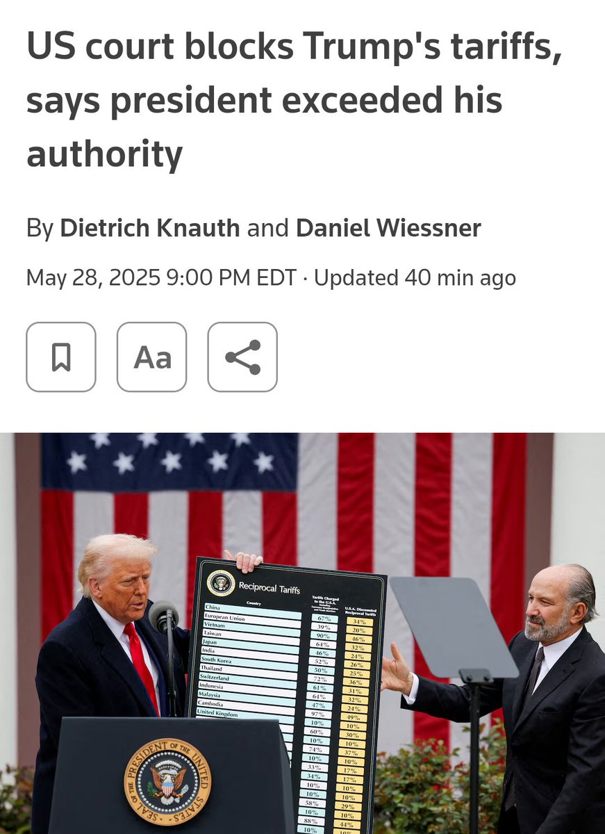 kingwolfe96's tweet photo. BREAKING NEWS!! Federal Trade Court BLOCKS Trump's TRADE WAR WITH THE WORLD! Citing he took the power of the purse away from Congress! #TradeWar #TACOTrump #FederalJudge
#TradeCourt https://t.co/L4jVkZ8be5