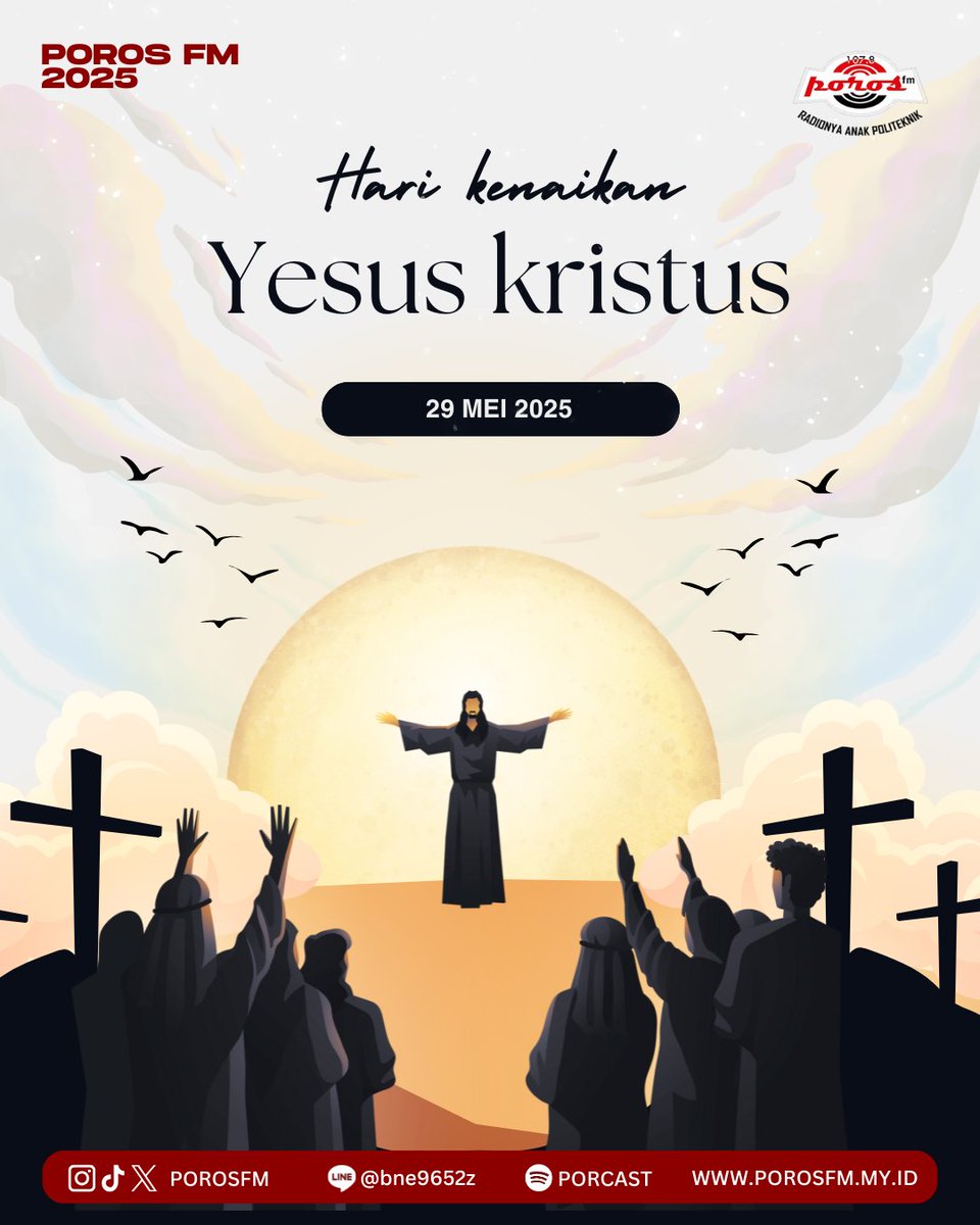 porosfm's tweet image. ✨ Selamat Kenaikan Yesus Kristus 2025! 🕊

Hari penuh makna untuk mengenang kasih dan pengorbanan-Nya. Mari terus percaya, bersuka cita, dan hidup dalam terang-Nya. Yesus senantiasa hadir dan setia di hati kita ❤

#BigDay #KenaikanYesusKristus #PorosFM #PorosLevelUp!