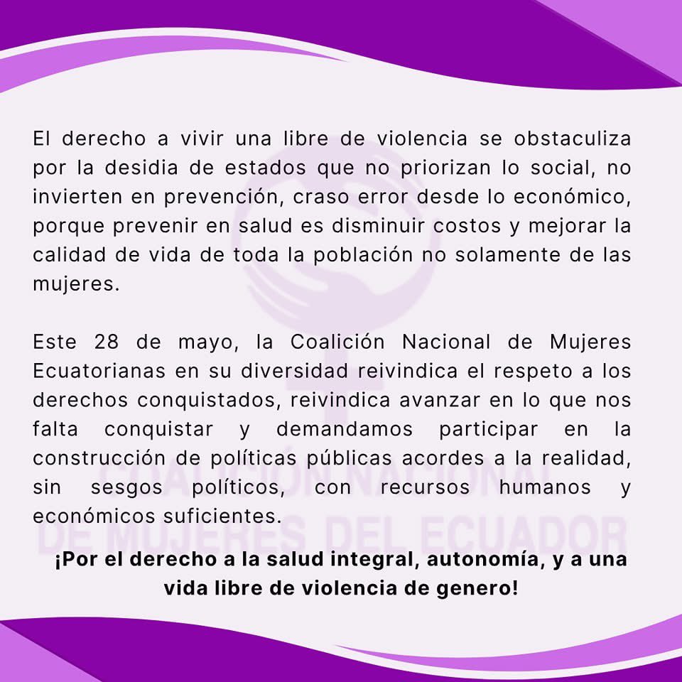 ‼️ Nuestra Voz ‼️ 
Es un imperativo reforzar la política pública de salud integral, para más del 50% de la población que somos mujeres. 
Este 28 de mayo, Día de la Acción Global por la Salud de las Mujeres, decimos: “ la vida, la salud y la autonomía de  las mujeres, están bajo