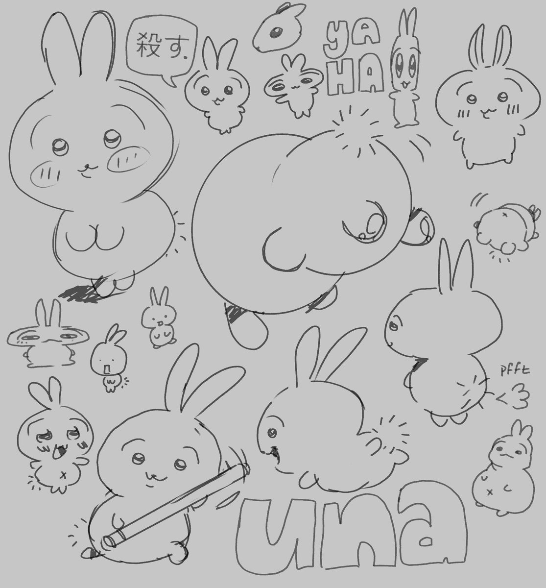 femiyr's tweet photo. Usagis I forgot I doodled while in voice call https://t.co/wcFV2OIiLU