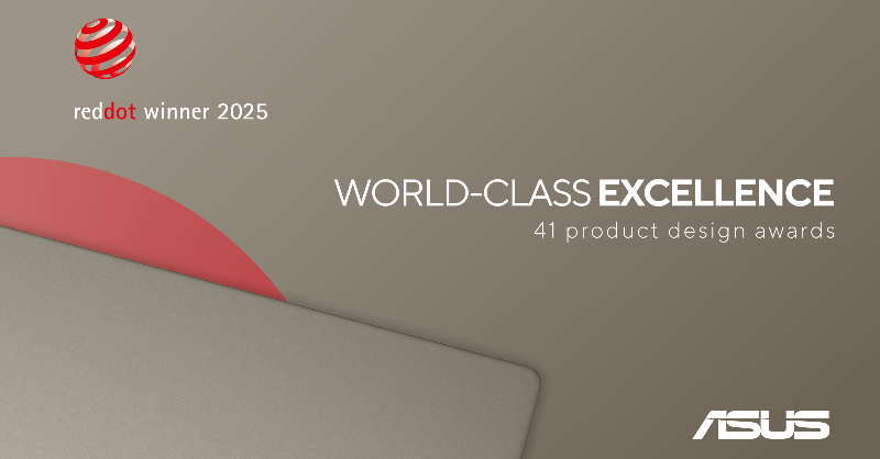 ASUSPressRoom's tweet photo. ASUS wins 41 Red Dot Design Awards — spanning laptops, phones, accessories, and more. A big moment that shows how #innovation and great #design are at the heart of what we do! 🌟

#ASUS #RedDotDesignAward #DesignExcellence