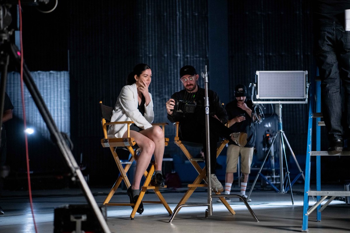 haleykesparza's tweet image. Fun times on set with AJ Bleyer for @GoodNites Mission Dry campaign. Nothing like the power of a director’s chair 😉