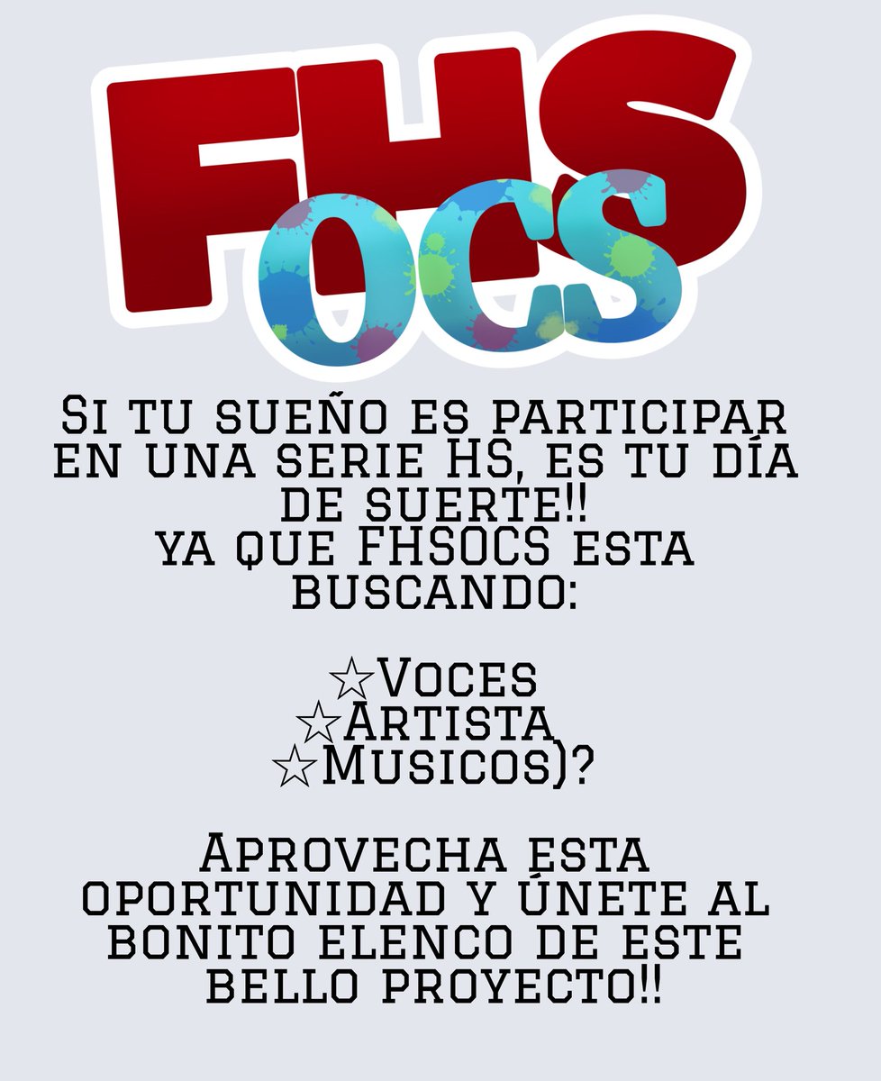 ItzDumbMandi's tweet photo. 📢‼️ATENCIÓN‼️📢
#FHSOCS Esta buscando gente!!
Así es, en especial voces
Si estas interesadx o para más información consultarme en privado o por comentarios
Recurrimos de mucho apoyo!! https://t.co/C77hyL7JgE