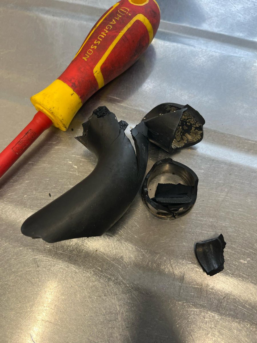 A Classeq D500 dishwasher was found to be leaking. Our engineer found the rinse system hose on the rinse tank had become brittle and split, causing hot water to leak. For safety, the dishwasher was isolated from water and electrics, and a replacement part has been ordered.