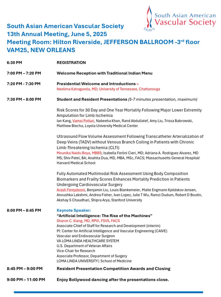 South Asian American Vascular Society (@southvascular) on Twitter photo One week to go until VAM! We are looking forward to seeing everyone at the SAAVS event on June 5th <a href="/VascularSVS/">Vascular SVS</a> <a href="/AnahitaDua/">Anahita Dua MD MS MBA FACS</a> <a href="/neelgalt/">Neelima Katragunta</a> <a href="/veena_mehtaa/">Veena Mehta, MD</a> <a href="/Dr_NikhilKansal/">Nikhil Kansal</a> One week to go until VAM! We are looking forward to seeing everyone at the SAAVS event on June 5th <a href="/VascularSVS/">Vascular SVS</a> <a href="/AnahitaDua/">Anahita Dua MD MS MBA FACS</a> <a href="/neelgalt/">Neelima Katragunta</a> <a href="/veena_mehtaa/">Veena Mehta, MD</a> <a href="/Dr_NikhilKansal/">Nikhil Kansal</a>