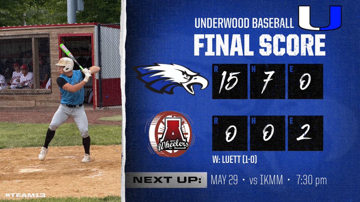 Underwood Baseball (@dirtyubaseball) on Twitter photo Good road win tonight. <a href="/GarrettLuett/">Garrett Luett</a> and <a href="/NickHackett7/">Nick Hackett</a> combine for the perfect game. <a href="/RykerAdair/">Ryker Adair</a> , Hudson Ross, Gavin Miles with an rbi as well as <a href="/LBosejr/">Lucas Bosejr</a> and Blake Brensel. Good road win tonight. <a href="/GarrettLuett/">Garrett Luett</a> and <a href="/NickHackett7/">Nick Hackett</a> combine for the perfect game. <a href="/RykerAdair/">Ryker Adair</a> , Hudson Ross, Gavin Miles with an rbi as well as <a href="/LBosejr/">Lucas Bosejr</a> and Blake Brensel.