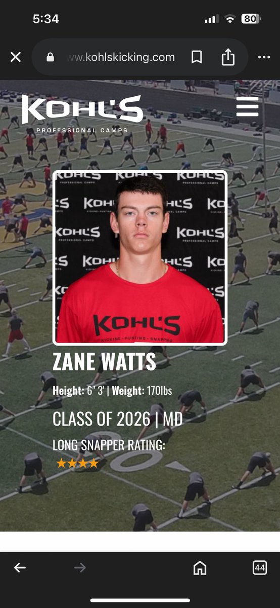 Zane Watts (@zanewattsls) on Twitter photo Thank you <a href="/KohlsSnapping/">Kohl's Snapping Camps</a> for the opportunity to compete at the southern showcase last weekend. Looking forward to putting in more work this summer. <a href="/coachsabs/">Todd Sabatino</a> Thank you <a href="/KohlsSnapping/">Kohl's Snapping Camps</a> for the opportunity to compete at the southern showcase last weekend. Looking forward to putting in more work this summer. <a href="/coachsabs/">Todd Sabatino</a>