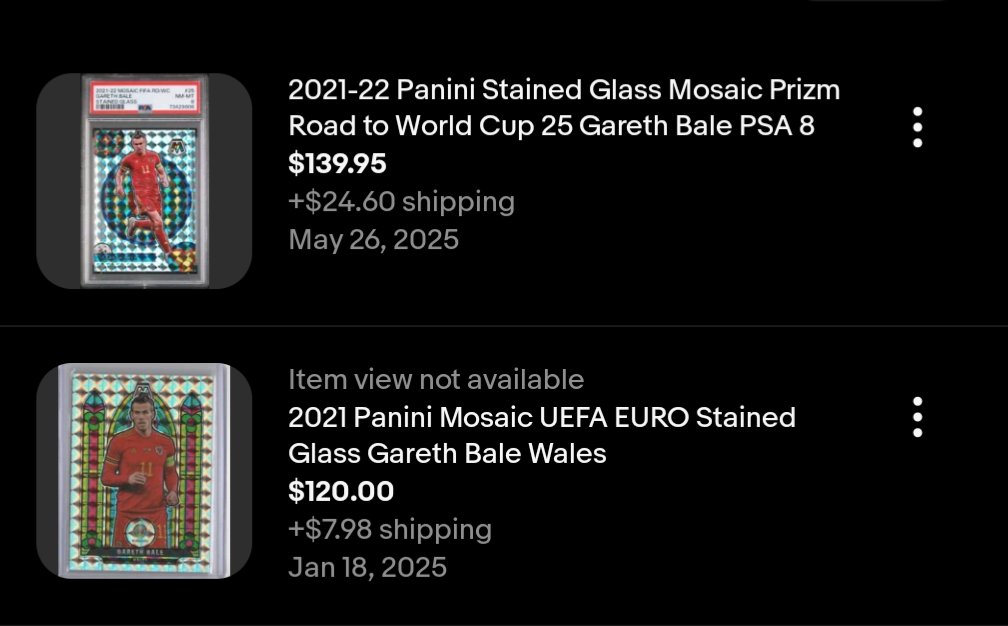 Random stuff fs

Bale WC Stained Glass. Mine is the only one on eBay, likely won't gem tbh (centering). PSA 8 sale this weekend $140; asking $110 shipped

Sesko Simplicidad RC /25 PSA 9 $85 shipped