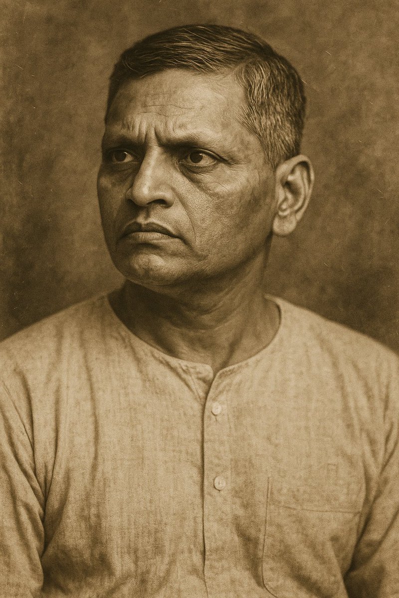 Thread: Nathuram Godse: The Man, The Fire, The Forgotten Debate
“You may hate him. But you must understand him.”
A man painted in black. But behind that pistol was a fire lit by betrayal.
Let’s talk about the man who killed Gandhi and why.