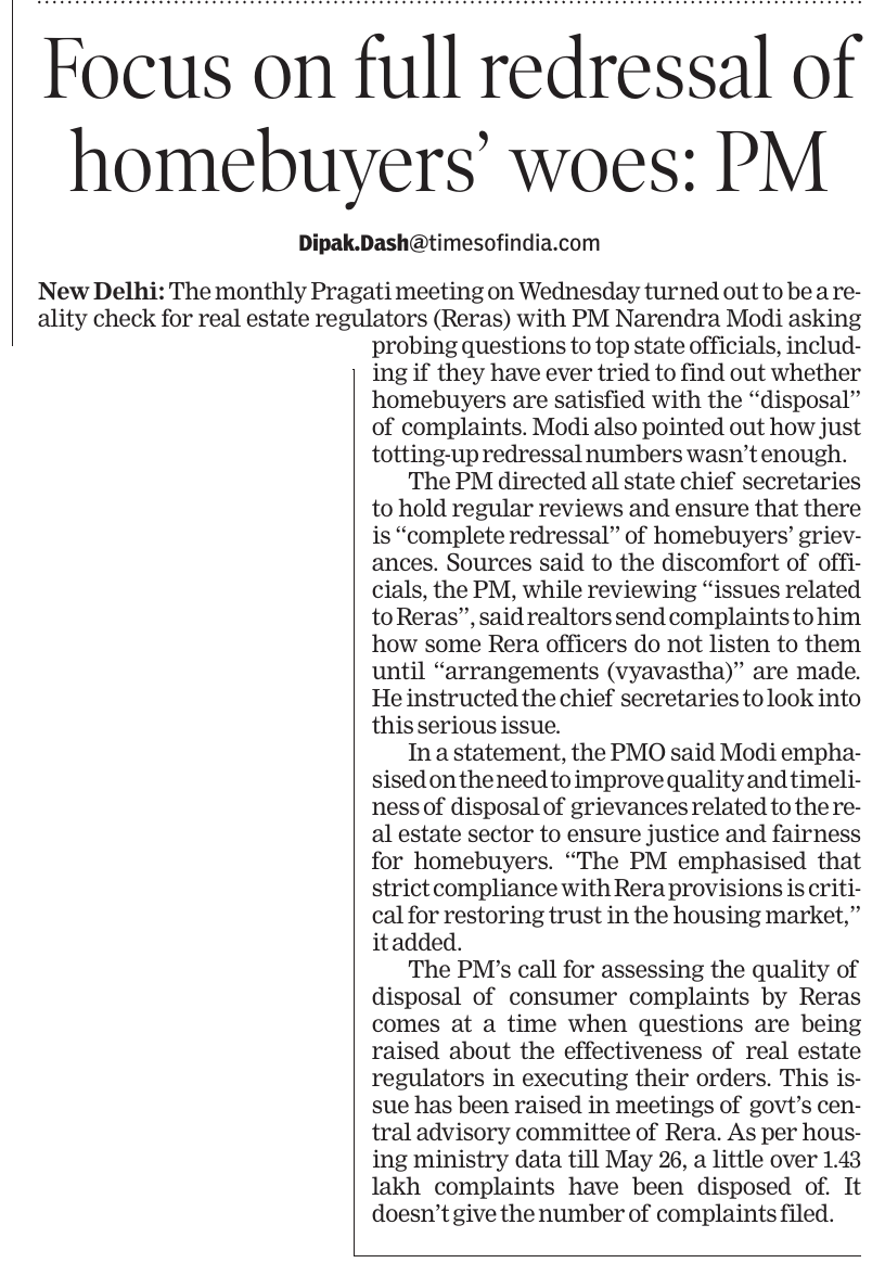 Dipak K Dash (@dipakdashtoi) on Twitter photo PM <a href="/narendramodi/">Narendra Modi</a> asks officers to go through builders' portals & tally them with project registration of RERAs. Cab secu gives update on action after PM's last direction to address plaints relating Jal Jeevan Mission & Land Acquisition. I write in <a href="/timesofindia/">The Times Of India</a> <a href="/FightForRERAInd/">Forum For People's Collective Efforts (FPCE)</a> PM <a href="/narendramodi/">Narendra Modi</a> asks officers to go through builders' portals & tally them with project registration of RERAs. Cab secu gives update on action after PM's last direction to address plaints relating Jal Jeevan Mission & Land Acquisition. I write in <a href="/timesofindia/">The Times Of India</a> <a href="/FightForRERAInd/">Forum For People's Collective Efforts (FPCE)</a>