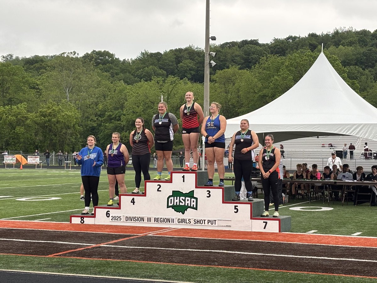 Congrats to Lizzy Hill!
 She finished 7th at the Regional Meet in the shot with a PR throw of 
36’ 5.5.