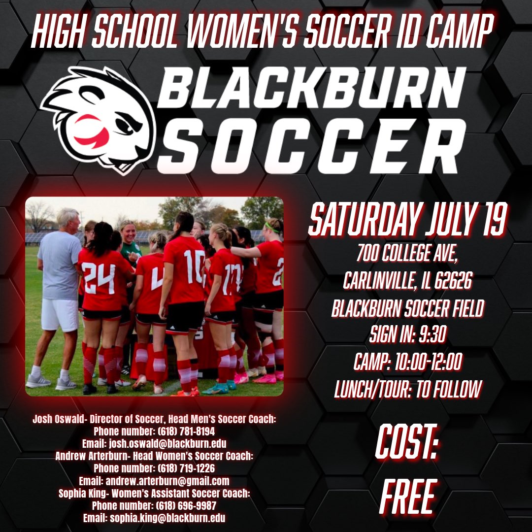Blackburn College Women’s Soccer ID Camp and Registration 

docs.google.com/forms/d/e/1FAI…