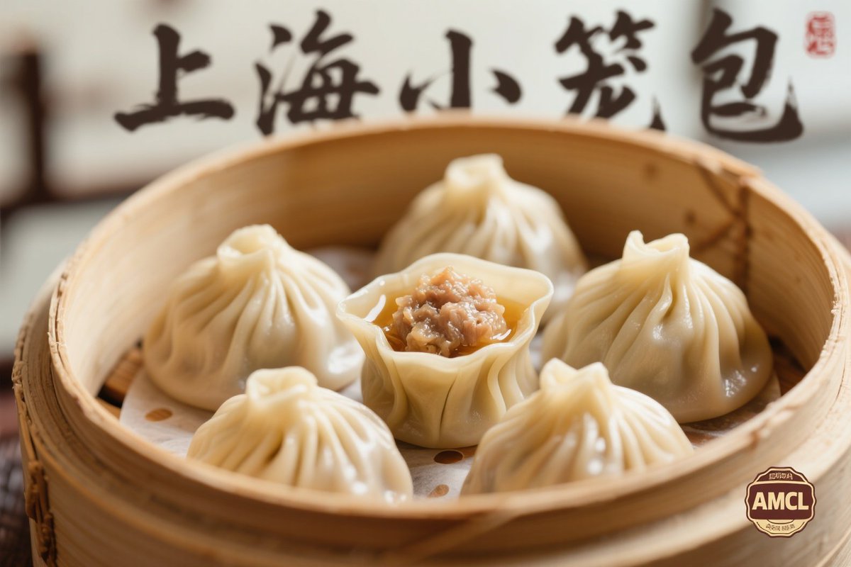 AMCL_Labs's tweet photo. Discover Traditional Chinese Cuisine with #AMCL: Shanghai Soup Dumplings  

Shanghai Soup Dumplings, a representative traditional Jiangnan delicacy, are renowned for their thin wrappers, tender fillings, and rich, flavorful broth. Delicately shaped like ingots (ancient Chinese treasure), these bite-sized dumplings are traditionally steamed in small bamboo baskets—hence their name.  

Meticulously crafted, they feature finely kneaded dough enveloping fresh minced pork filling enhanced with pork skin aspic. During steaming, the aspic melts into an exquisite savory soup. To savor them authentically, remember: *"Lift gently, move slowly, nibble a hole first, then sip the soup."* A quintessential element of Jiangnan dim sum and morning tea culture, these dumplings embody culinary artistry.