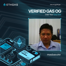 masbasuke's tweet photo. Got my OG badge at the @ETHGASofficial server.

Cannot wait to experience Gasless Ethereum. 

No more $78 to approve a $9 token. Soon™. https://t.co/eTHjVNkslS